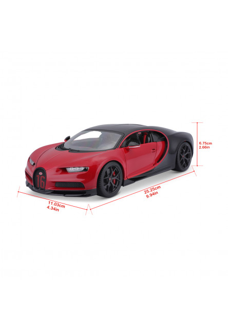 Bburago Plus - Autá HOBBY, Plus - Bugatti Chiron Sport, červeno-čierna, 1:18