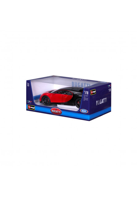 Bburago Plus - Autá HOBBY, Plus - Bugatti Chiron Sport, červeno-čierna, 1:18