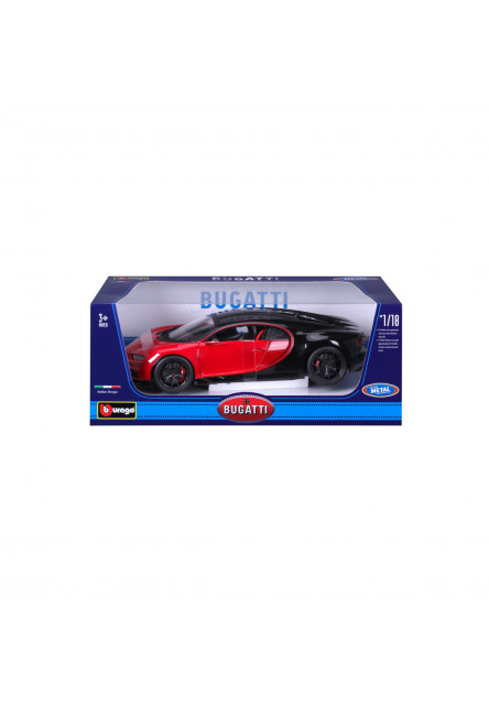 Bburago Plus - Autá HOBBY, Plus - Bugatti Chiron Sport, červeno-čierna, 1:18