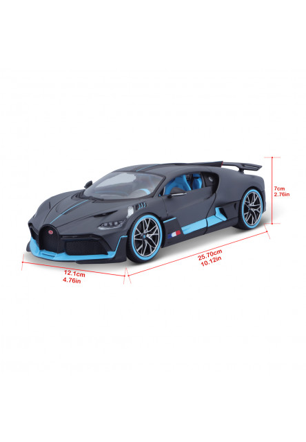 Bburago - Autá HOBBY, Bugatti Divo, tmavo šedá, 1:18