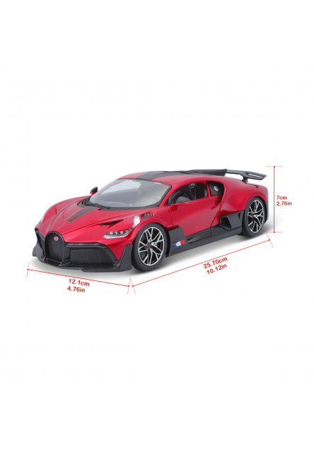 Bburago - Autá HOBBY, Bugatti Divo, červená metalíza, 1:18