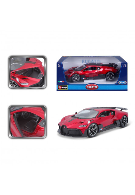 Bburago - Autá HOBBY, Bugatti Divo, červená metalíza, 1:18