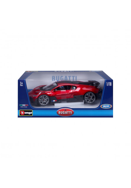 Bburago - Autá HOBBY, Bugatti Divo, červená metalíza, 1:18