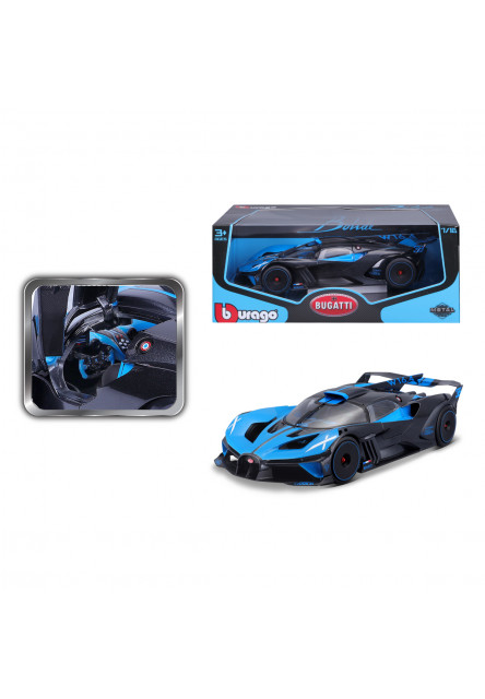 Bburago Plus - Autá HOBBY, Plus - Bugatti Bolide, modro-čierna, 1:18
