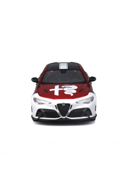 Bburago- Autá HOBBY, Alfa Romeo Giulia GTAm, červeno-biela metalíza, 1:18