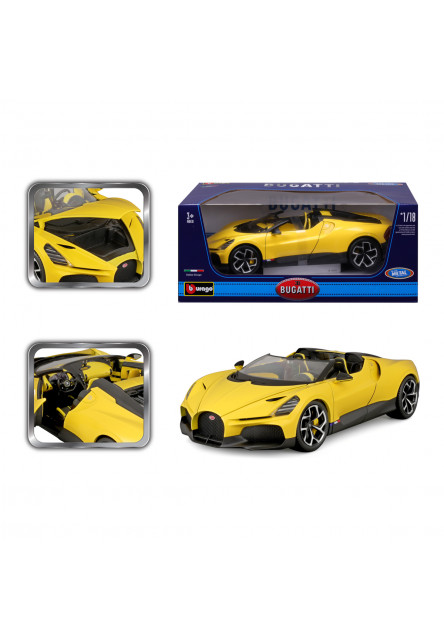 Bburago - Autá HOBBY, Bugatti Mistral, žltá, 1:18