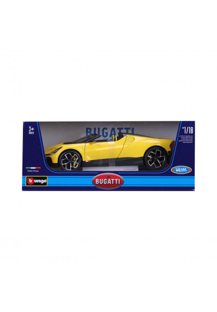 Bburago - Autá HOBBY, Bugatti Mistral, žltá, 1:18