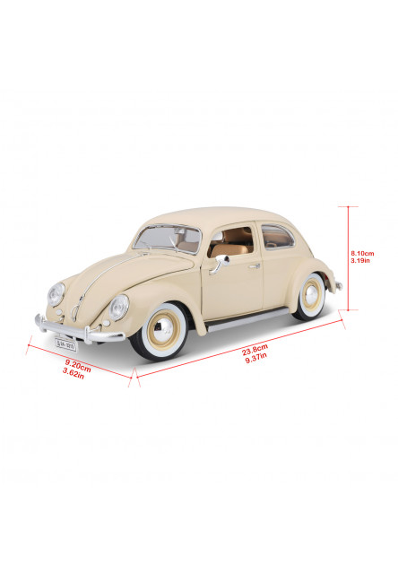 Bburago - Autá HOBBY- Volkswagen Käfer Beetle 1955, béžová, 1:18