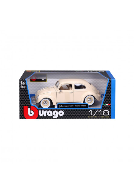 Bburago - Autá HOBBY- Volkswagen Käfer Beetle 1955, béžová, 1:18