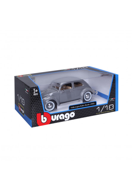 Bburago - Autá HOBBY- Volkswagen Käfer Beetle 1955, šedá, 1:18