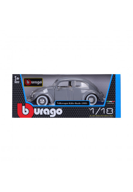 Bburago - Autá HOBBY- Volkswagen Käfer Beetle 1955, šedá, 1:18