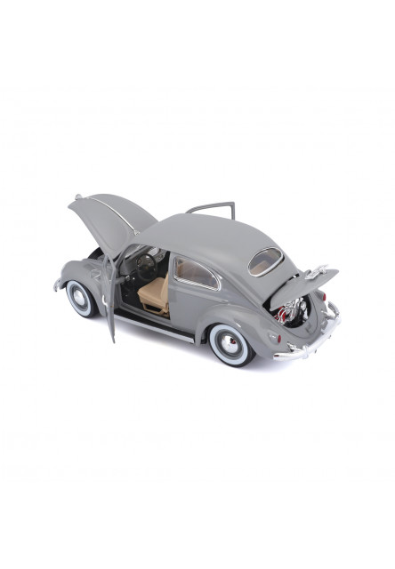 Bburago - Autá HOBBY- Volkswagen Käfer Beetle 1955, šedá, 1:18