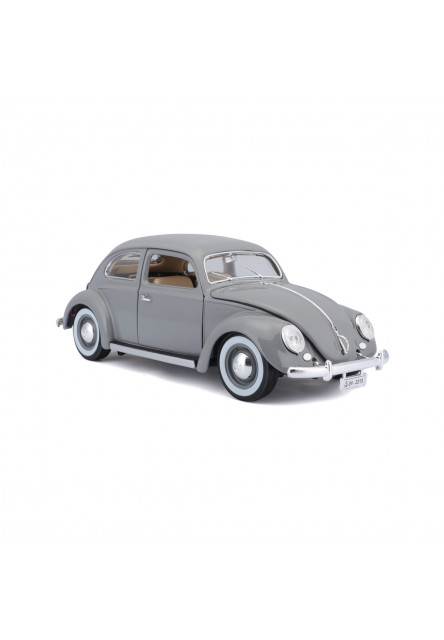 Bburago - Autá HOBBY- Volkswagen Käfer Beetle 1955, šedá, 1:18