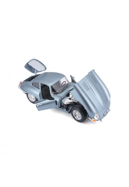 Bburago - Autá HOBBY- Jaguar E-type Coupe, metalic modrá, 1:18