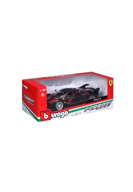 Bburago - RACE+PLAY, Ferrari FXX K, čierna, 1:18