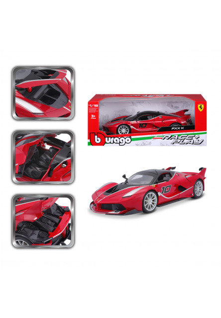 Bburago - RACE+PLAY, Ferrari FXX K, červená, 1:18