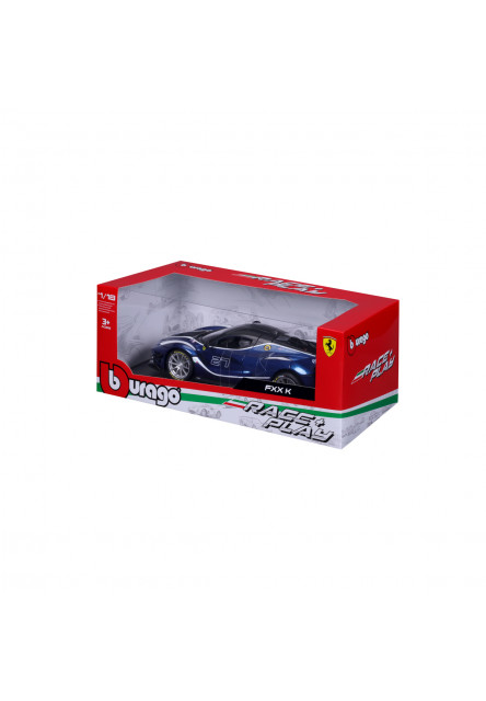 Bburago - RACE + PLAY, FERRARI TOP, FXX-K EVO, modrá, 1:18