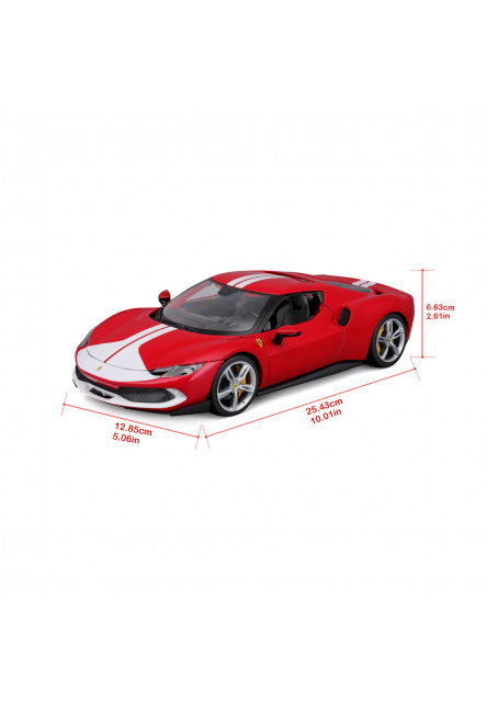 Bburago - RACE+PLAY, Ferrari, Ferrari 296 GTB ASSETTO FIORANO, červená, 1:18