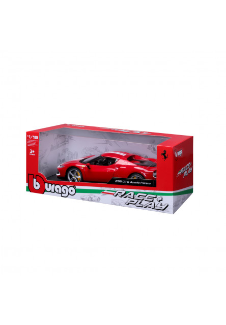 Bburago - RACE+PLAY, Ferrari, Ferrari 296 GTB ASSETTO FIORANO, červená, 1:18