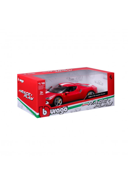 Bburago - RACE+PLAY, Ferrari, Ferrari 296 GTB ASSETTO FIORANO, červená, 1:18