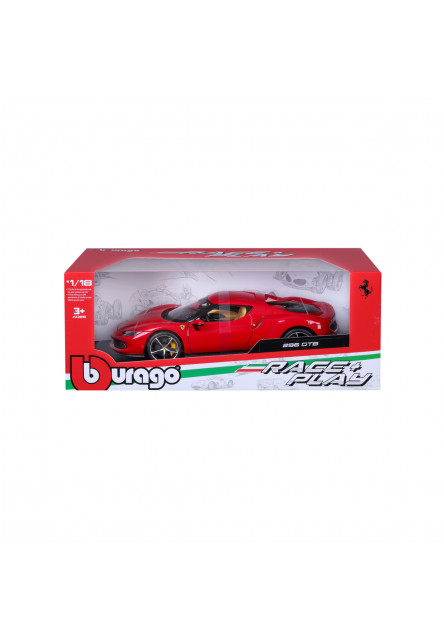 Bburago - RACE+PLAY, Ferrari, Ferrari 296 GTB, červená, 1:18