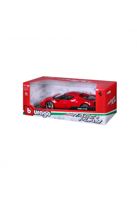 Bburago - RACE+PLAY, Ferrari, Ferrari 296 GTB, červená, 1:18
