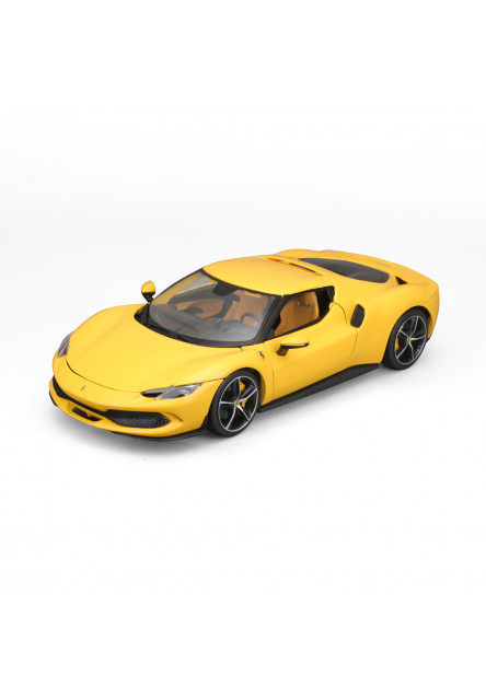 Bburago - RACE+PLAY, Ferrari, Ferrari 296 GTB, žltá, 1:18