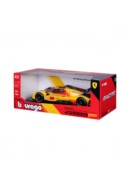Bburago - RACING, FERRARI 499P, žltá, 1:18