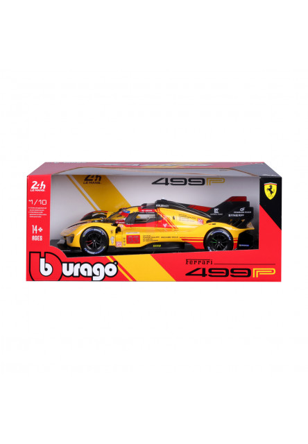 Bburago - RACING, FERRARI 499P, žltá, 1:18