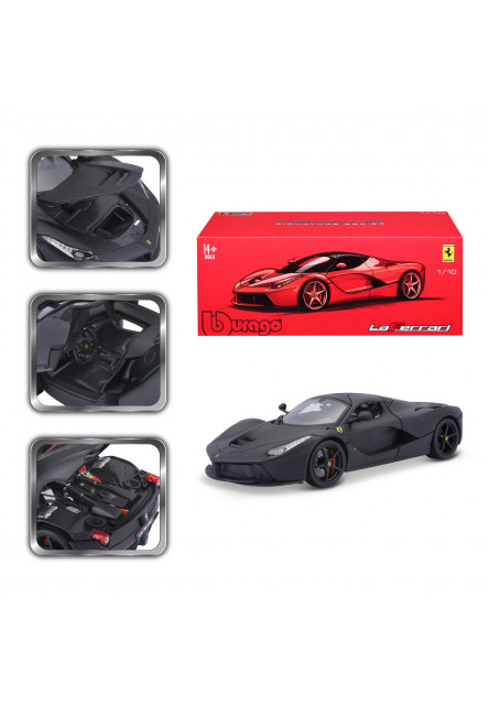 Bburago - SIGNATURE SERIES, Ferrari LaFerrari, matná čierna, 1:18