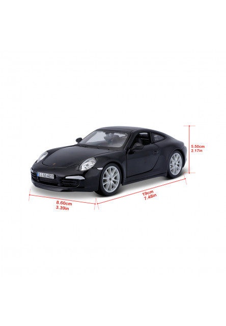 Bburago - Autá HOBBY, Plus, Porsche 911 Carrera S, čierna, 1:24
