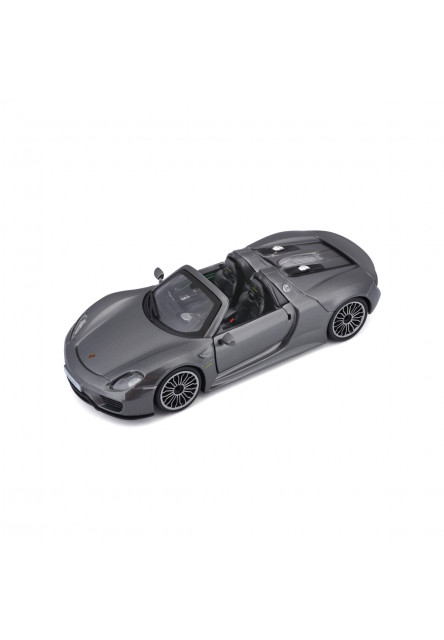 Bburago - Autá HOBBY, Plus, Porsche 918 Spyder, metalic šedá, 1:24