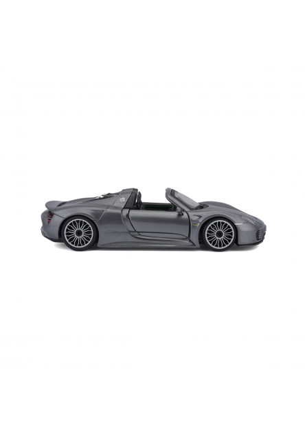Bburago - Autá HOBBY, Plus, Porsche 918 Spyder, metalic šedá, 1:24