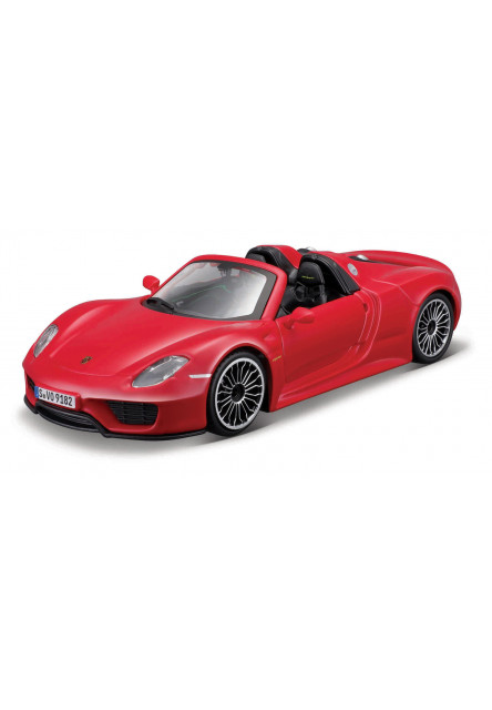 Bburago - Autá HOBBY, Plus, Porsche 918 Spyder, červená, 1:24