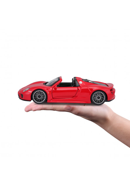 Bburago - Autá HOBBY, Plus, Porsche 918 Spyder, červená, 1:24