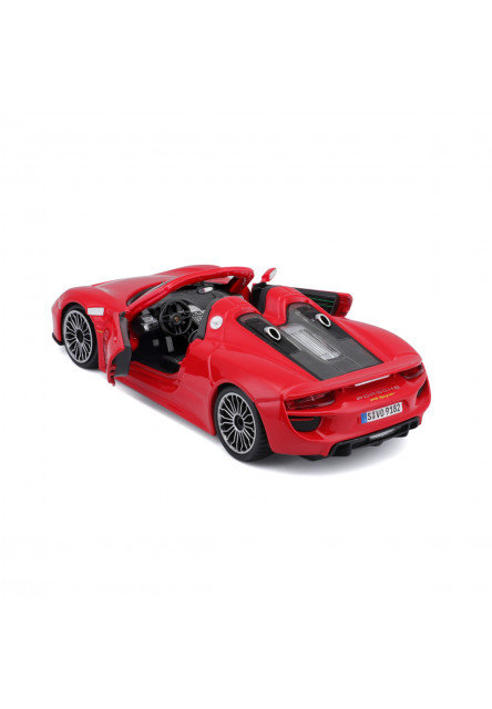 Bburago - Autá HOBBY, Plus, Porsche 918 Spyder, červená, 1:24