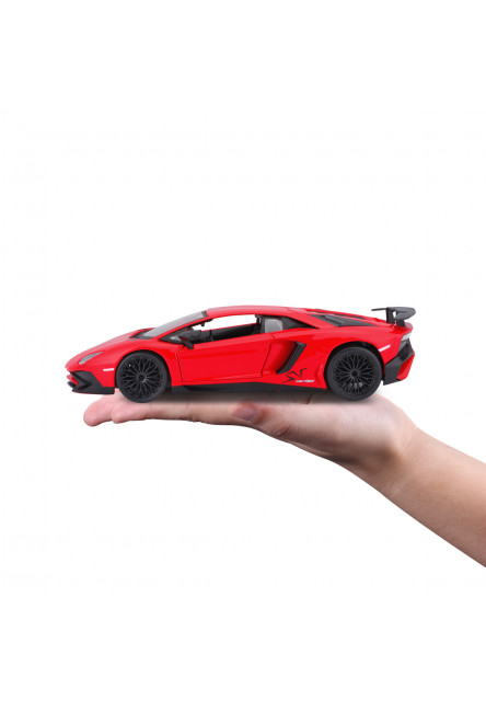 Bburago - Autá HOBBY, Lamborghini Aventador SV Coupé, červená, 1:24