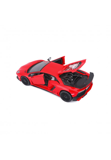 Bburago - Autá HOBBY, Lamborghini Aventador SV Coupé, červená, 1:24