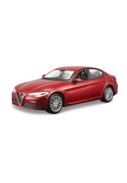 Bburago - Autá HOBBY, Plus, Alfa Romeo Giulia, metalic červená, 1:24