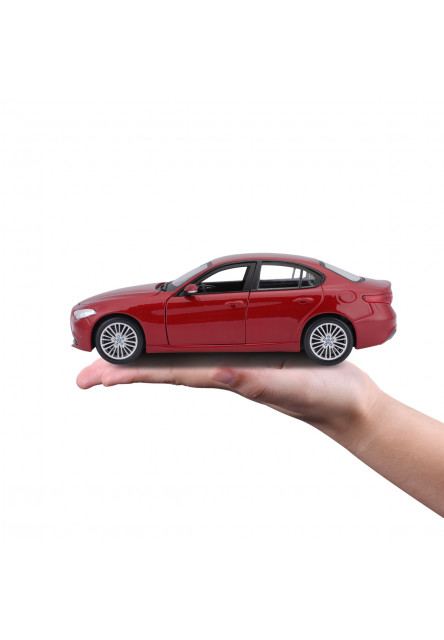 Bburago - Autá HOBBY, Plus, Alfa Romeo Giulia, metalic červená, 1:24