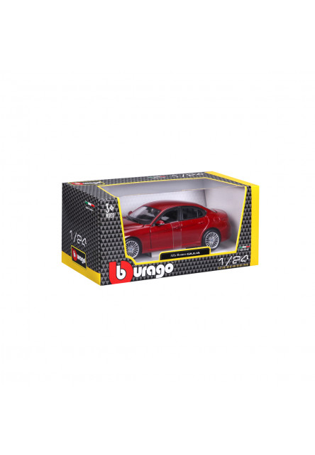 Bburago - Autá HOBBY, Plus, Alfa Romeo Giulia, metalic červená, 1:24