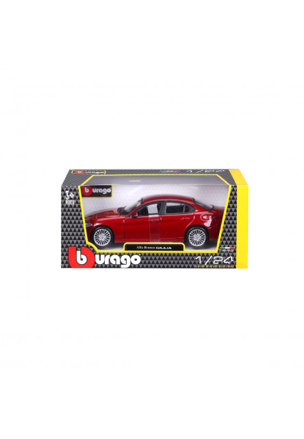 Bburago - Autá HOBBY, Plus, Alfa Romeo Giulia, metalic červená, 1:24
