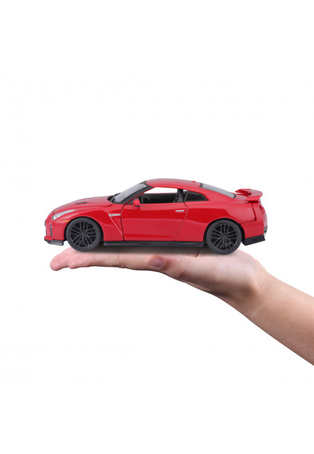 Bburago - Autá HOBBY, 2017 Nissan GT-R, červená, 1:24