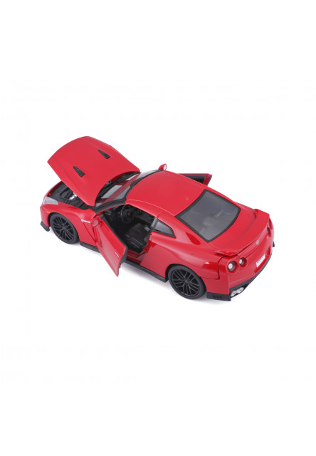 Bburago - Autá HOBBY, 2017 Nissan GT-R, červená, 1:24