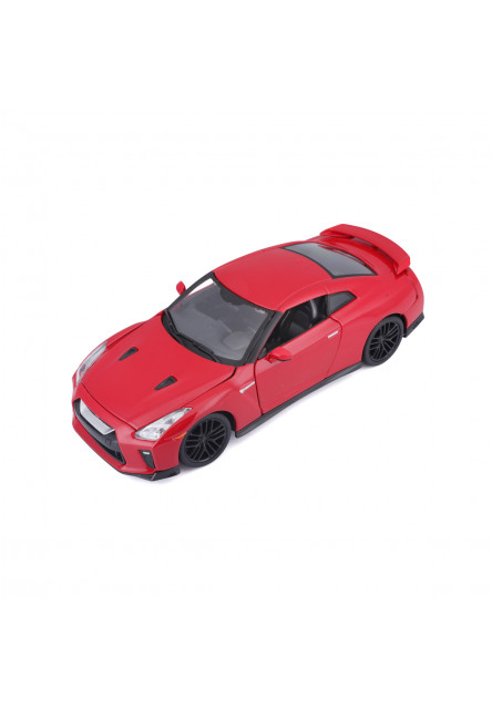 Bburago - Autá HOBBY, 2017 Nissan GT-R, červená, 1:24