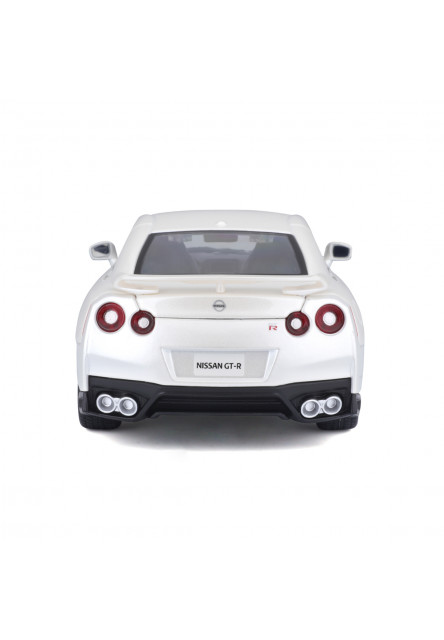 Bburago - Autá HOBBY, Plus, 2017 Nissan GT-R, metal biela, 1:24