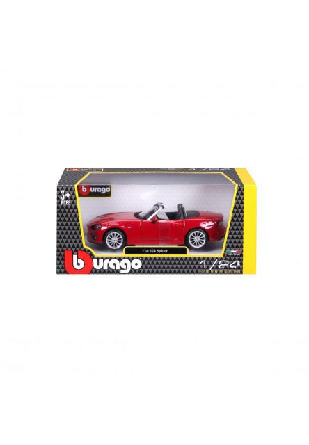 Bburago - Autá HOBBY, Plus, Fiat 124 Spider, červená, 1:24