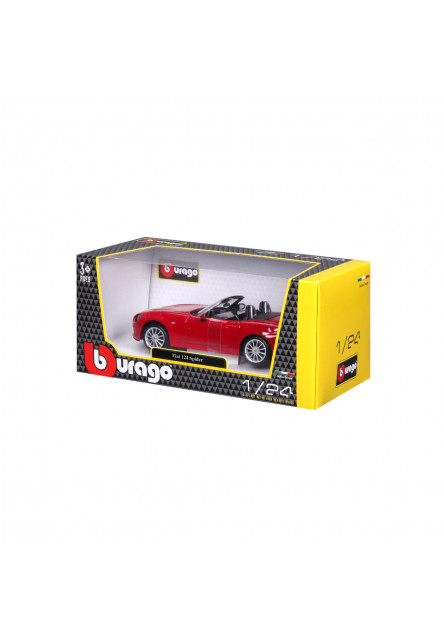 Bburago - Autá HOBBY, Plus, Fiat 124 Spider, červená, 1:24