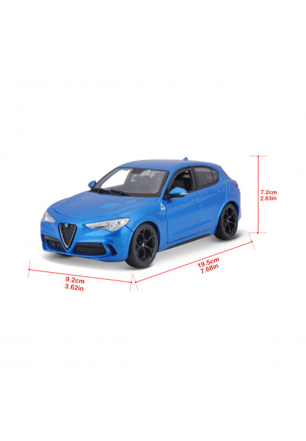 Bburago - Autá HOBBY, Plus, Alfa Romeo Stelvio, modrá, 1:24