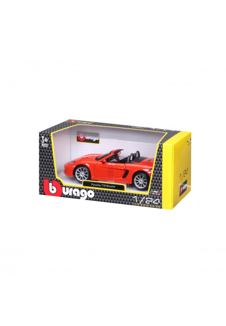 Bburago - Autá HOBBY, Plus, Porsche 718 Boxster, orange, 1:24